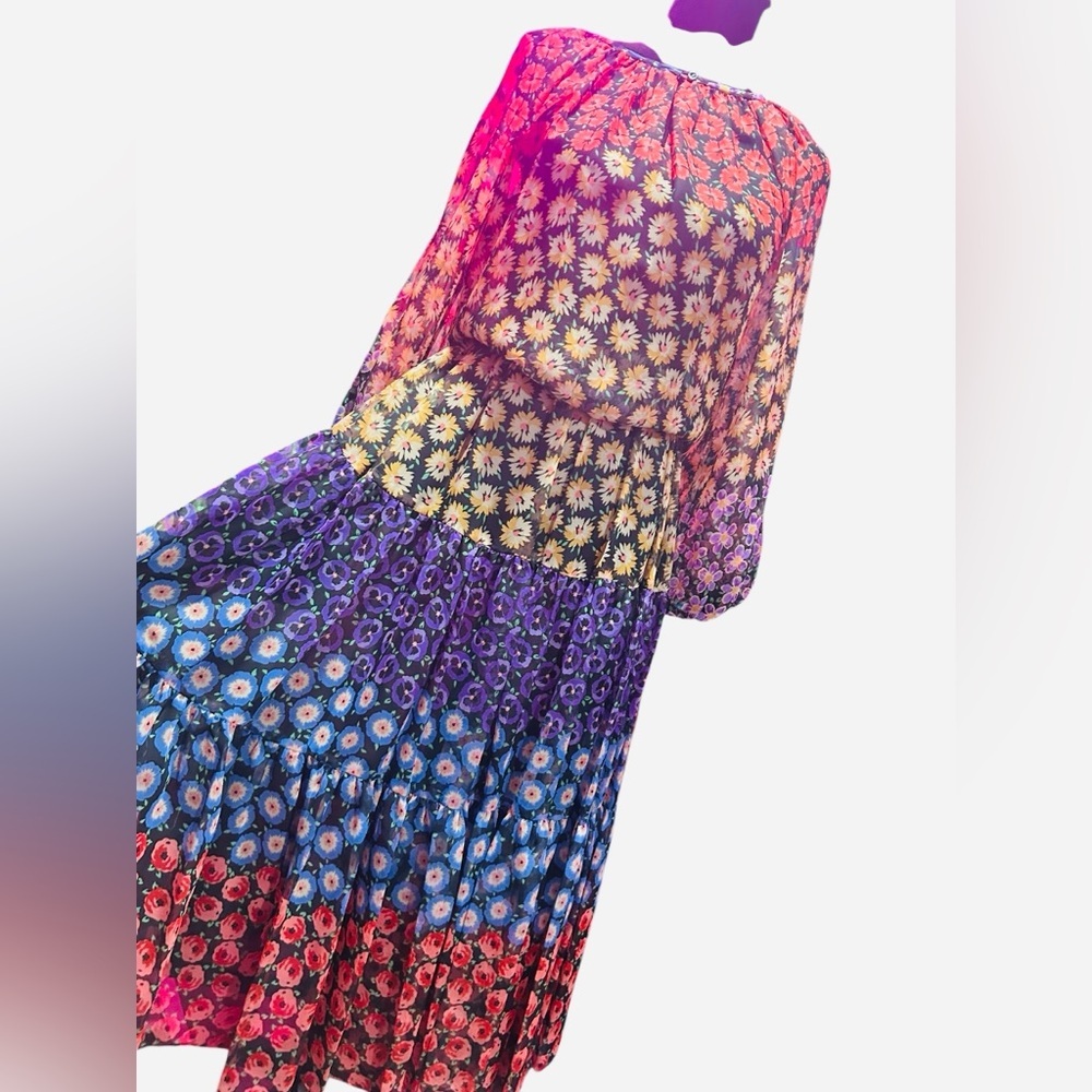 Vintage Helene Sidel bohemian Floral Multicolor 2 pc skirt and top set Sz S